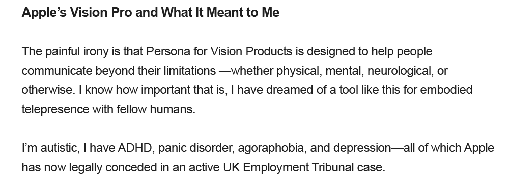 Excerpt from the Tim Cook email about Apple Vision Pro and what it meant